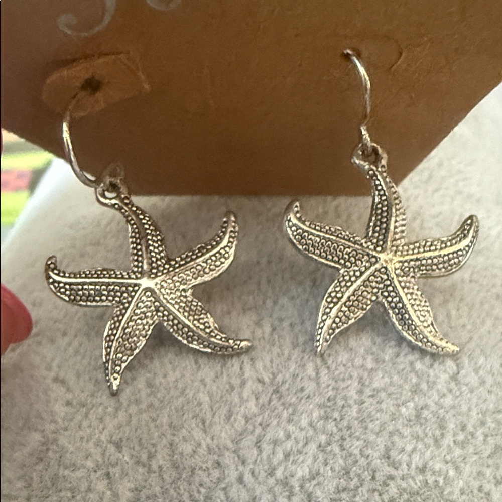Silver Starfish Earrings